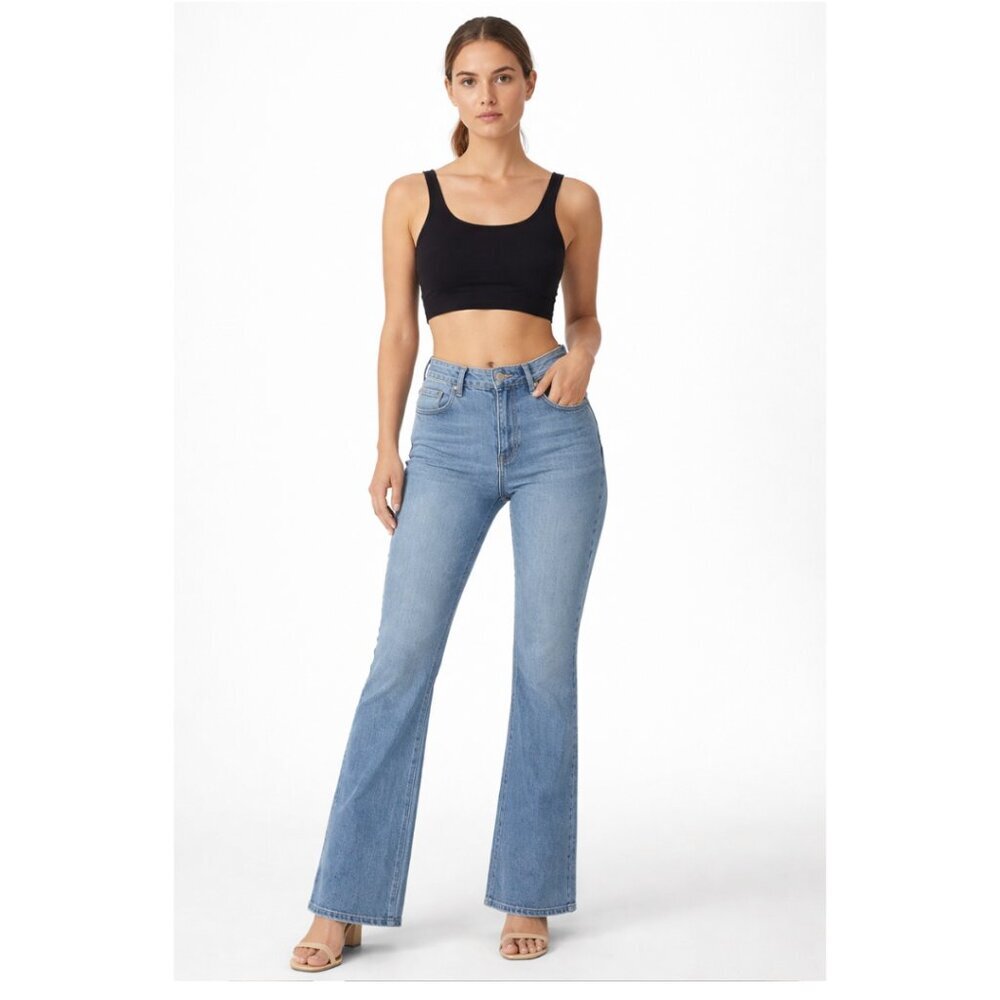 JOE FRESH High Rise Flare Light Wash Blue Jeans - 28